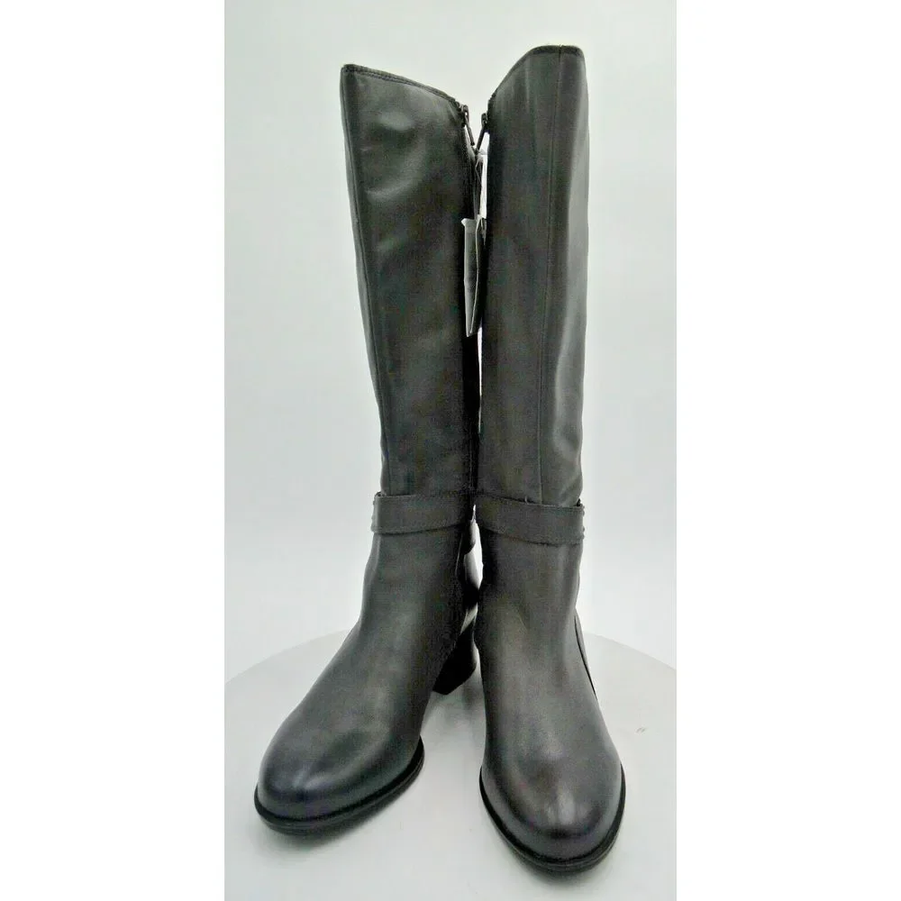 Naturalizer Women's‎ Size 7.5 Gray Kelso Leather knee high boots Zip-up New